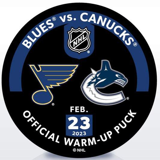 Blues vs. VAN 2/23 Warm-Up Puck