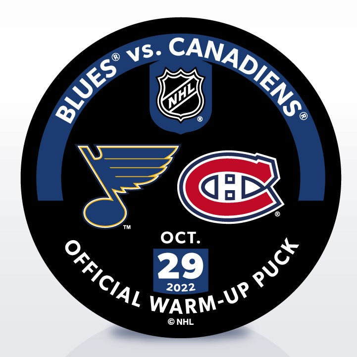 Blues vs. MTL 10/29 Warm-Up Puck
